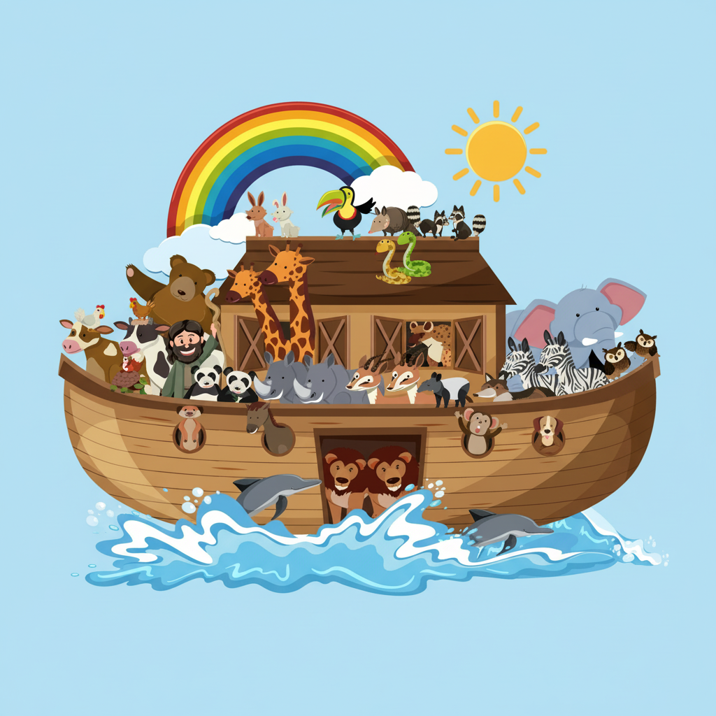 Two by Two- Noah's Ark Sherpa blanket