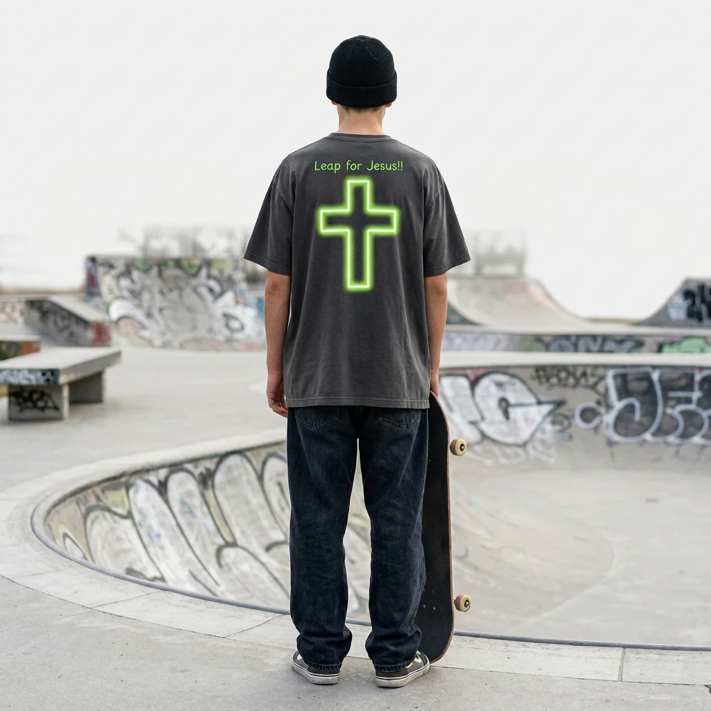 Leap for Jesus Oversized faded t-shirt