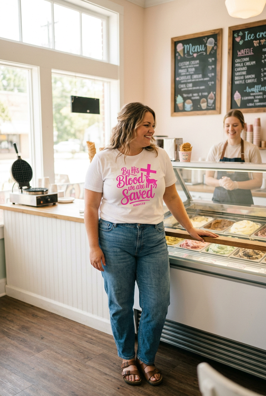By his blood women's Tee