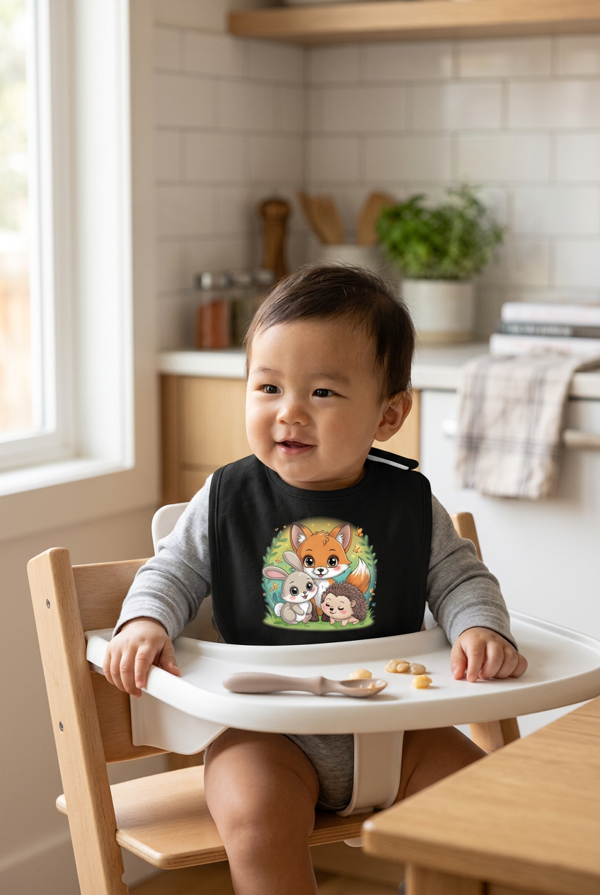 Woodland babies bib
