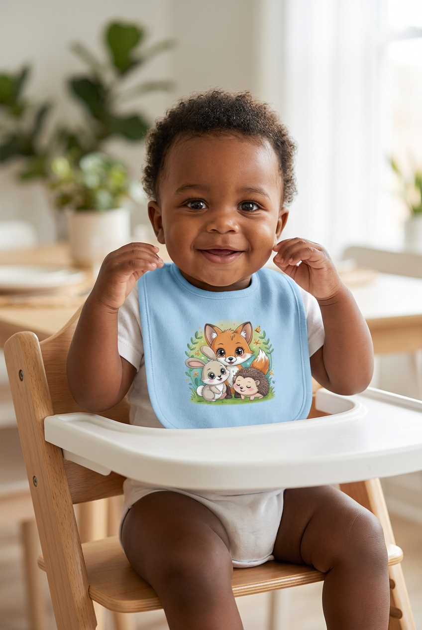 Woodland babies bib