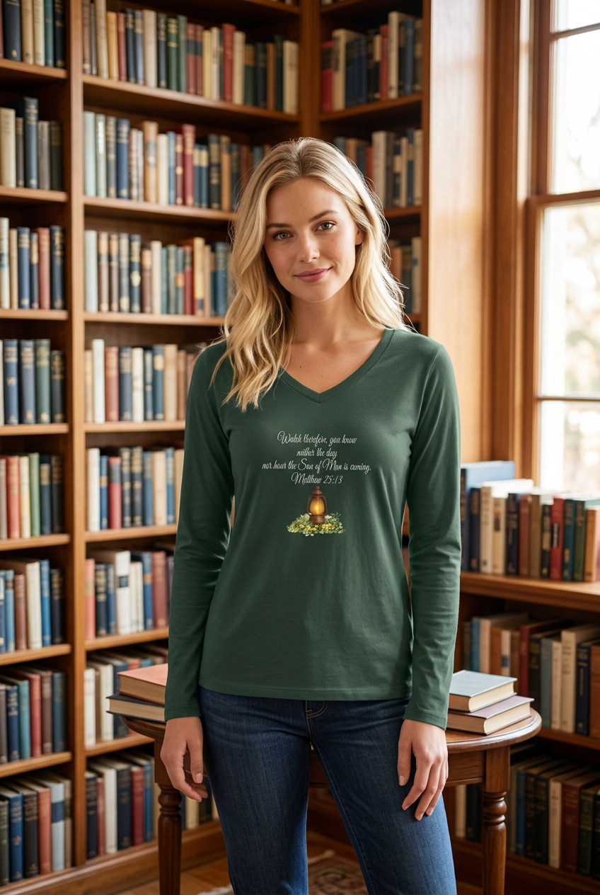 No Man Knows the Hour Ladies Long Sleeve Top