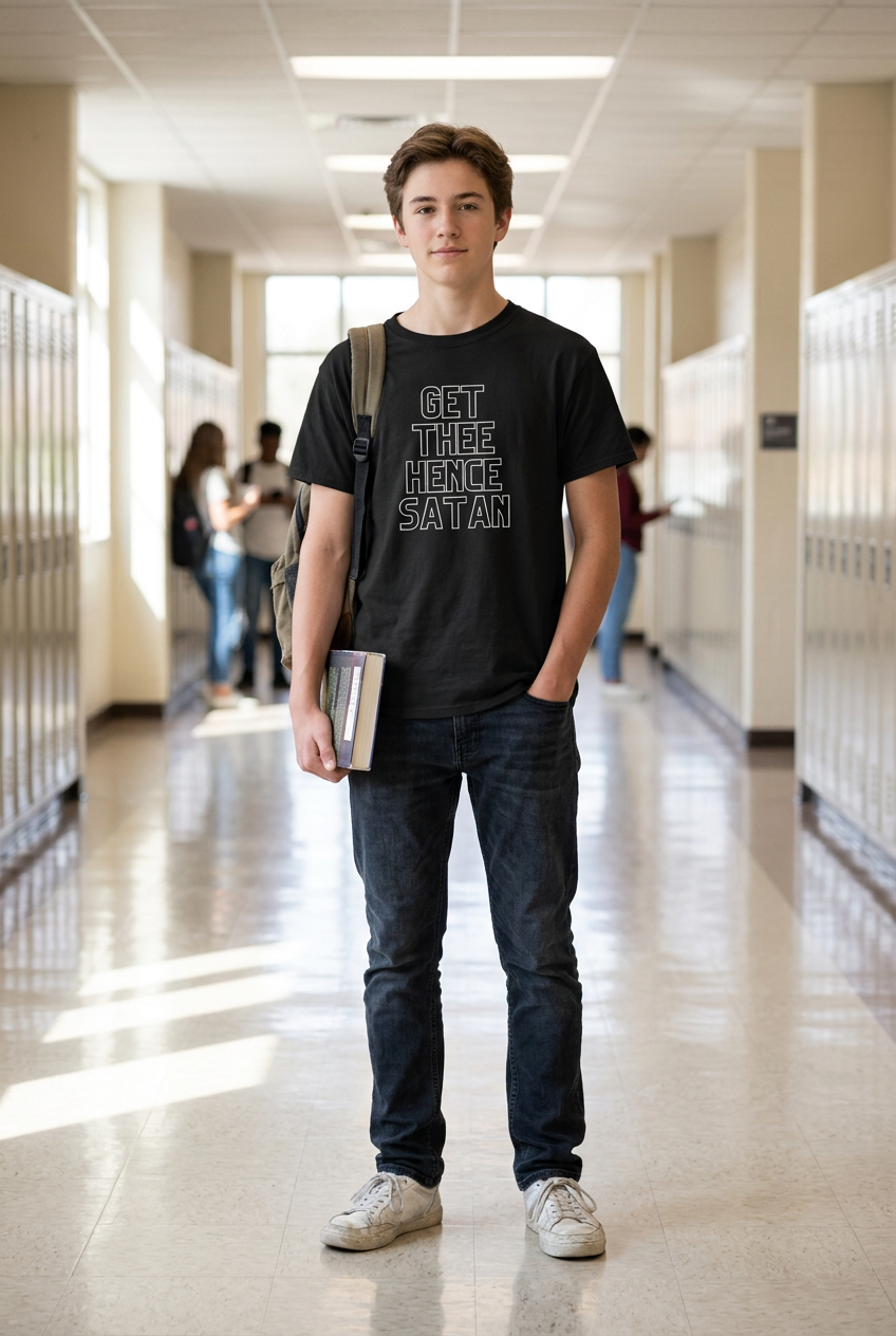 Get Thee Hence Satan Heavyweight Tee