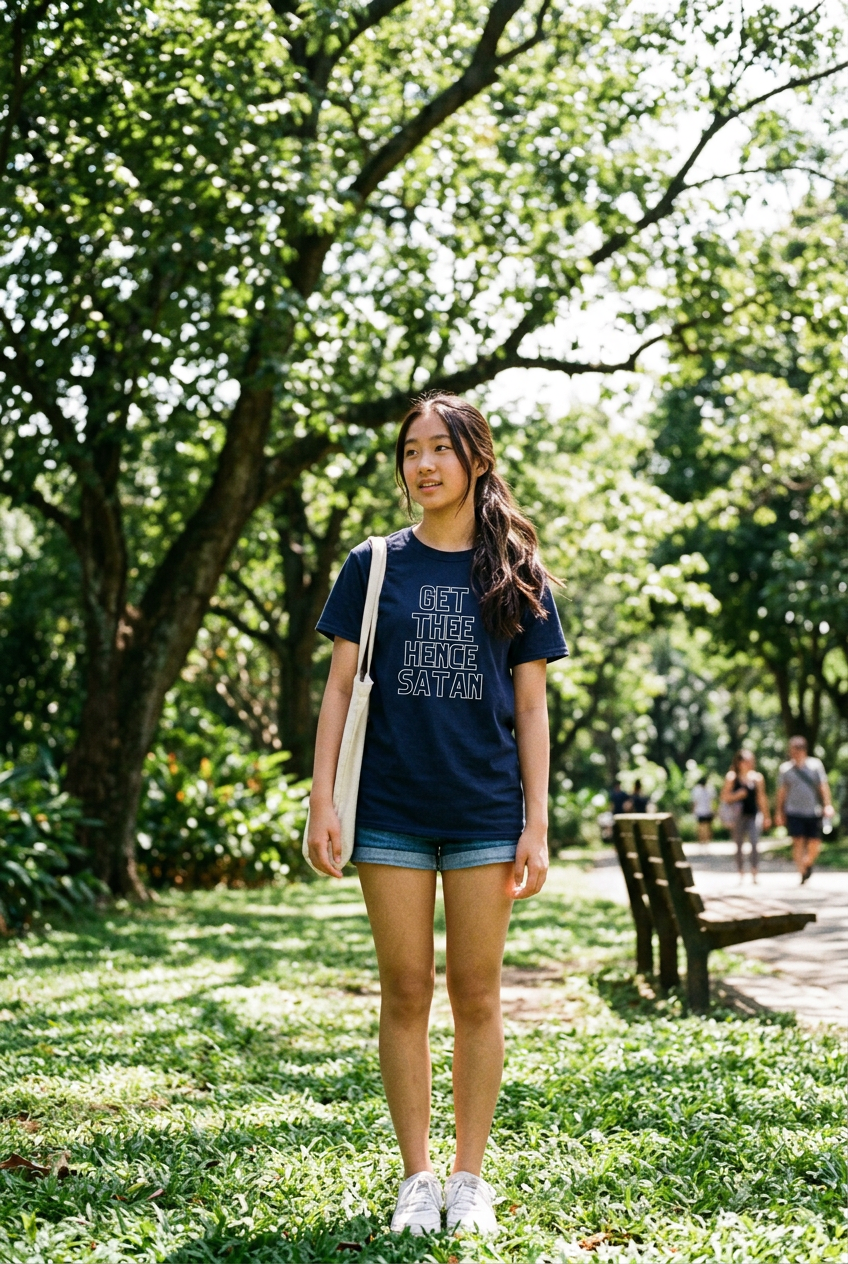 Get Thee Hence Satan Heavyweight Tee