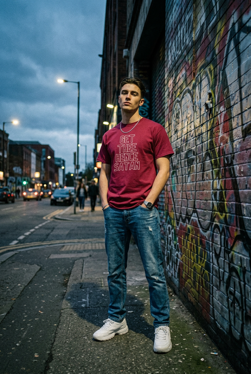 Get Thee Hence Satan Heavyweight Tee