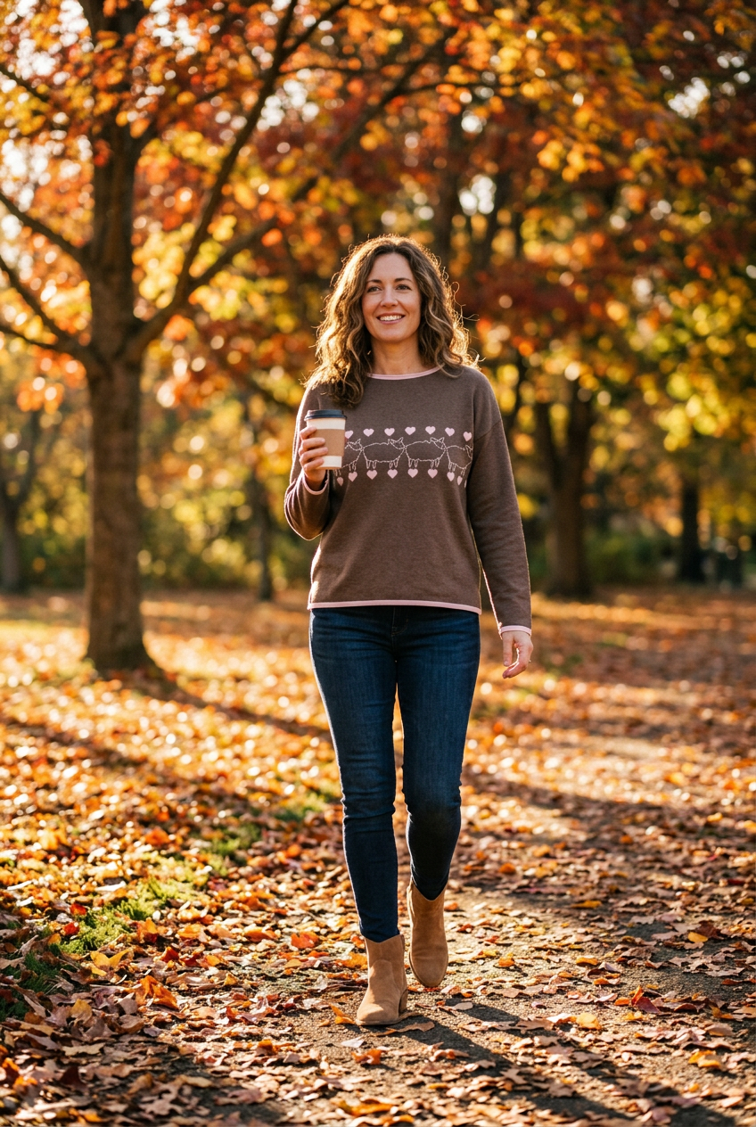 Lovely Lamb -Women’s straight bottom knitted sweater