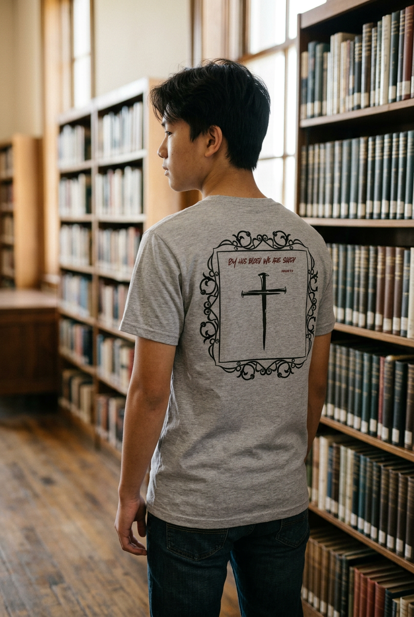 By his blood we are saved- Youth Short Sleeve T-Shirt