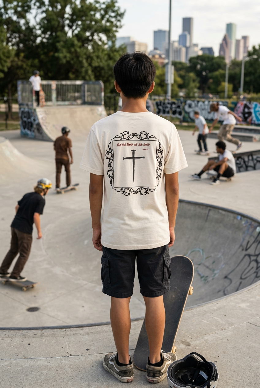 By his blood we are saved- Youth Short Sleeve T-Shirt
