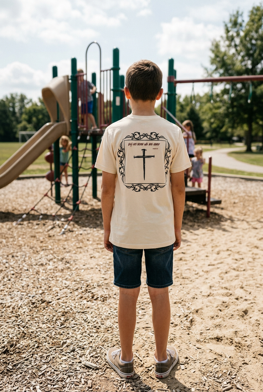 By his blood we are saved- Youth Short Sleeve T-Shirt